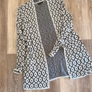 Elegant Black and White Women's Cardigan